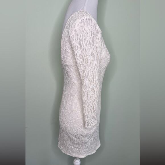 Pins and Needles Ivory Lace Bodycon Dress Size M - Picture 4 of 9